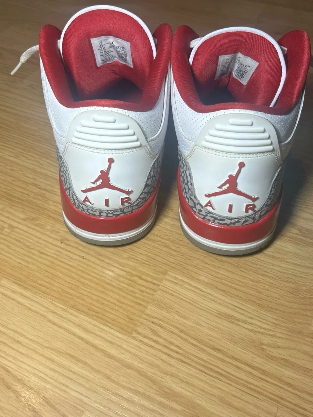 Air Jordan 3 Retro Cardinal Red Men's Size 12 Pre Owned